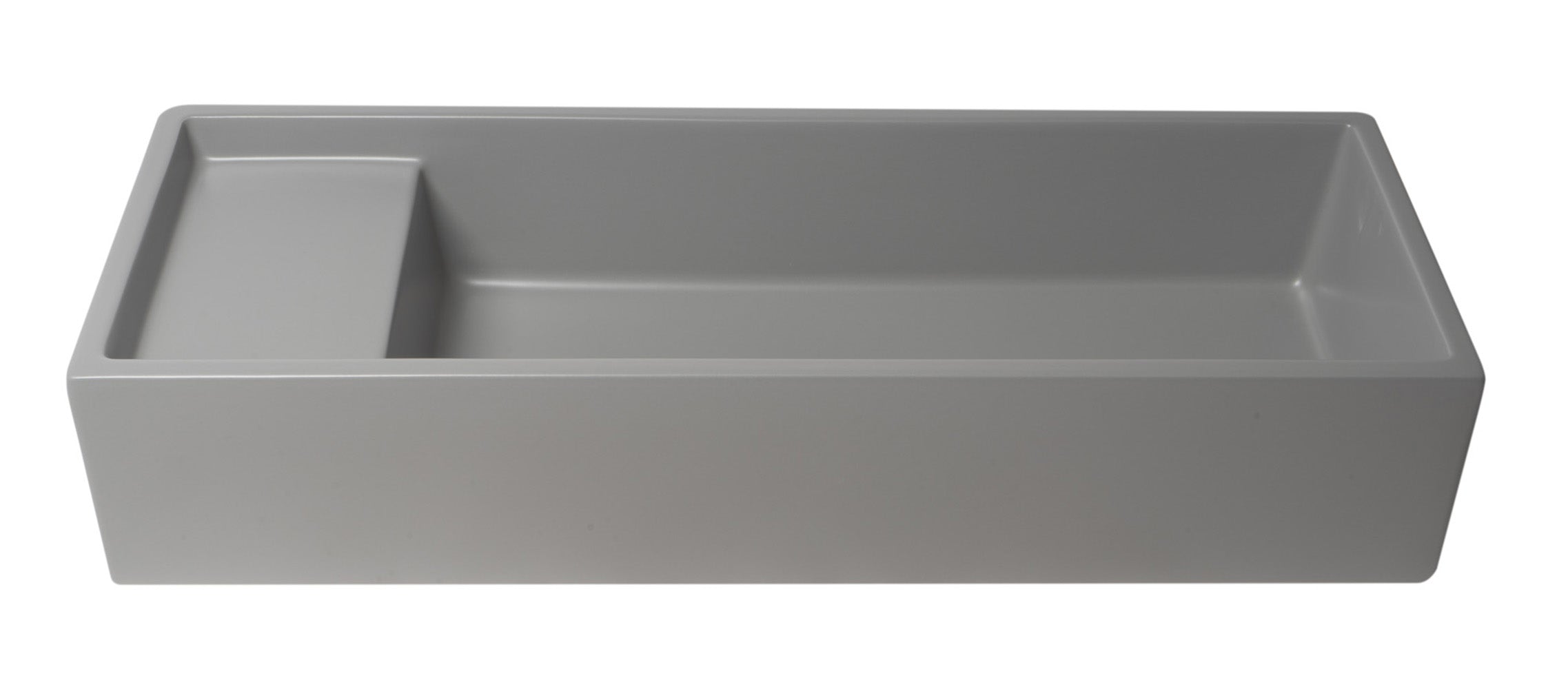 ALFI AB39TRGM 39" Grey Matte Above Mount Fireclay Bathroom Trough Sink