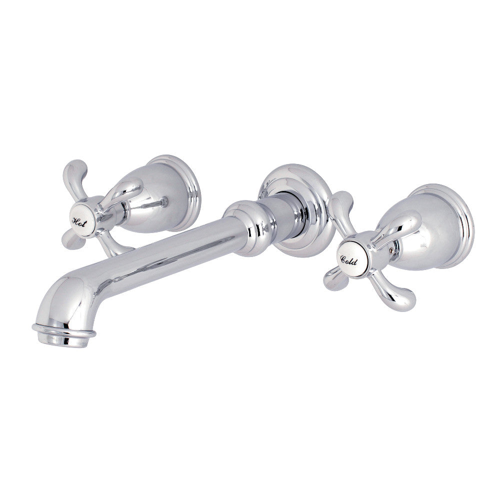 Kingston Brass KS7021TX French Country Two-Handle Wall Mount Roman Tub Faucet, Polished Chrome