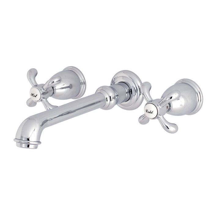 Kingston Brass KS7021TX French Country Two-Handle Wall Mount Roman Tub Faucet, Polished Chrome