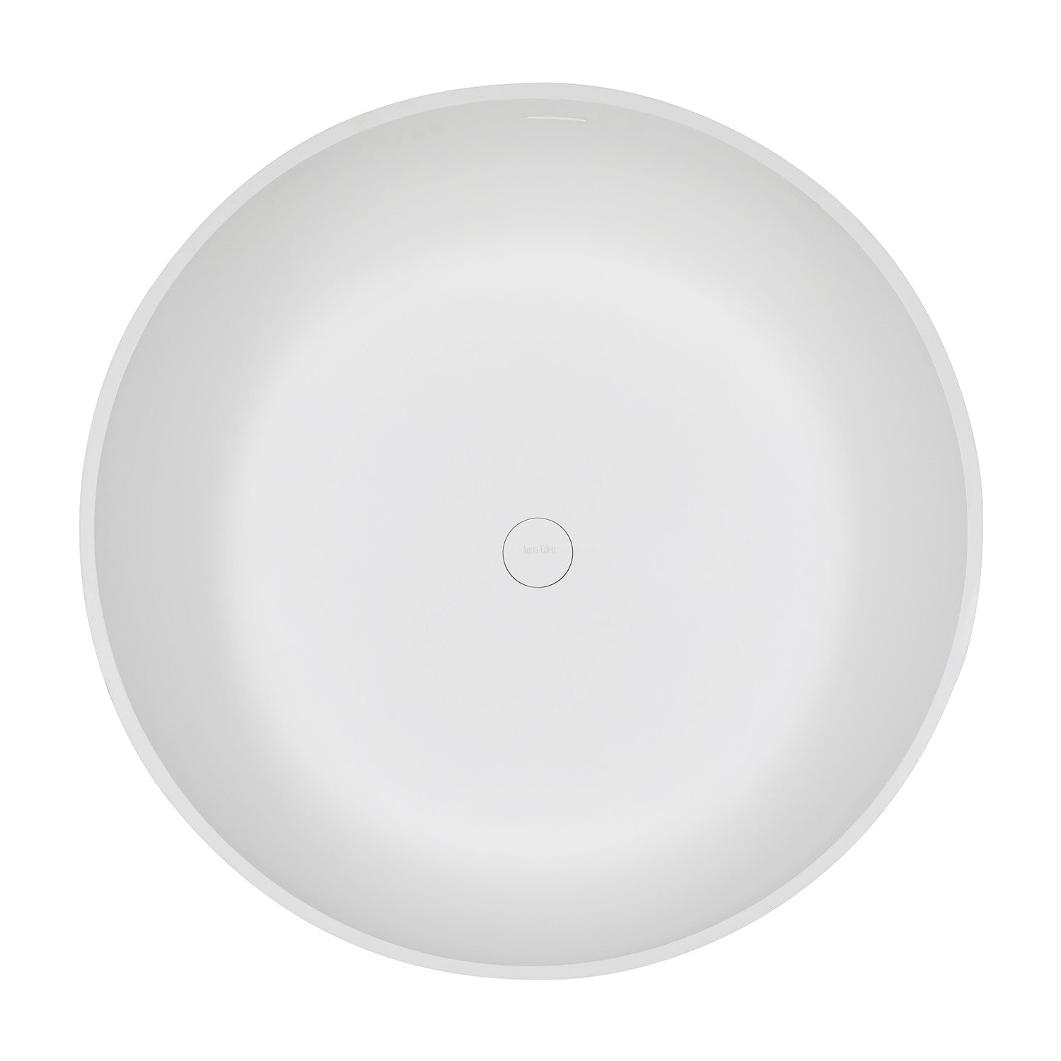 Kingston Brass VRTRO454523 45" Solid Surface Round Double Ended Freestanding Tub with Drain, Matte White