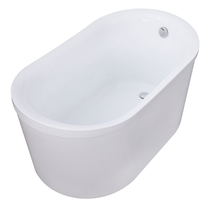 Kingston Brass VTDE513026BA 51" Acrylic Oval Double Slipper Freestanding Tub with Drain, Glossy White