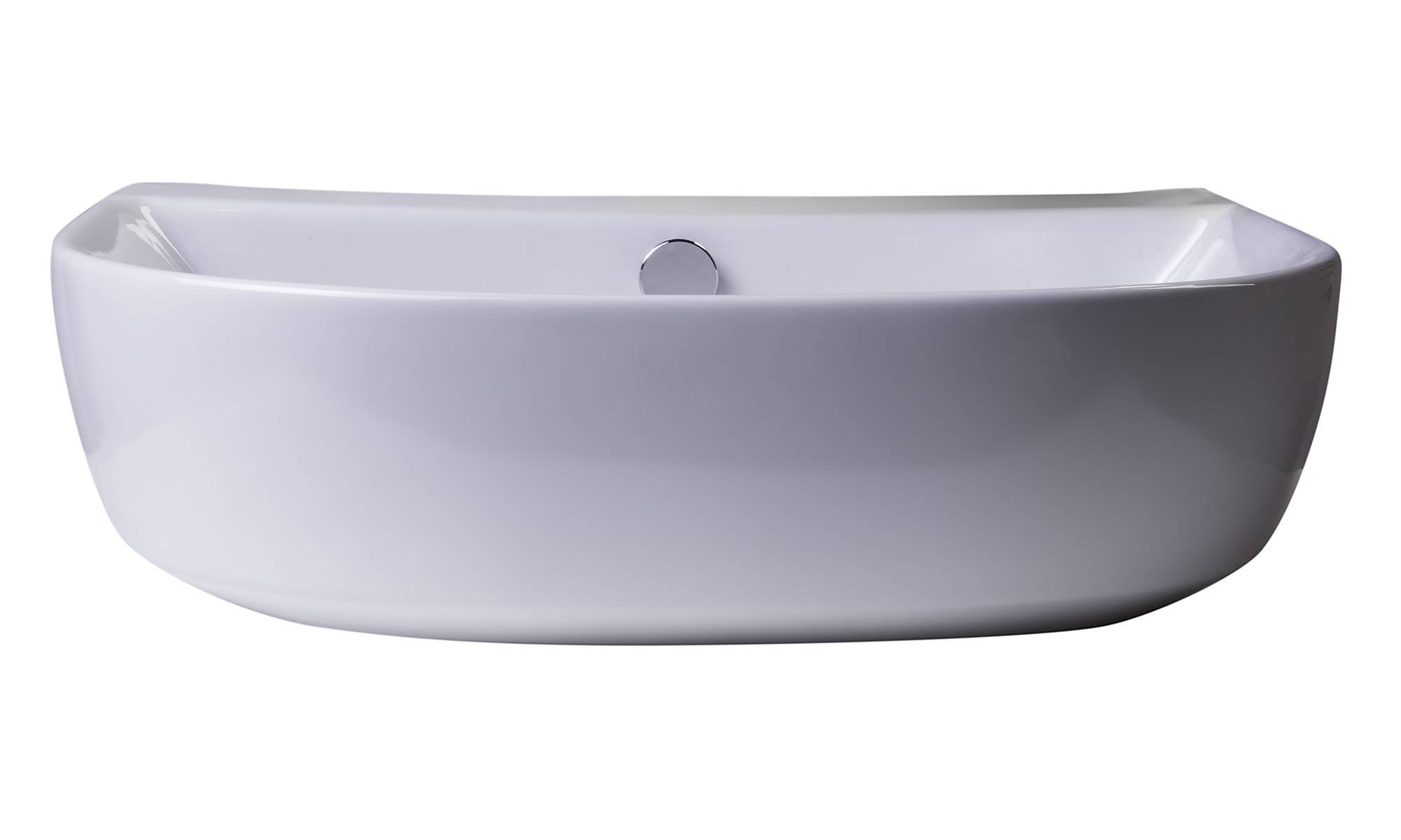 ALFI AB110  20" White D-Bowl Porcelain Wall Mounted Bath Sink