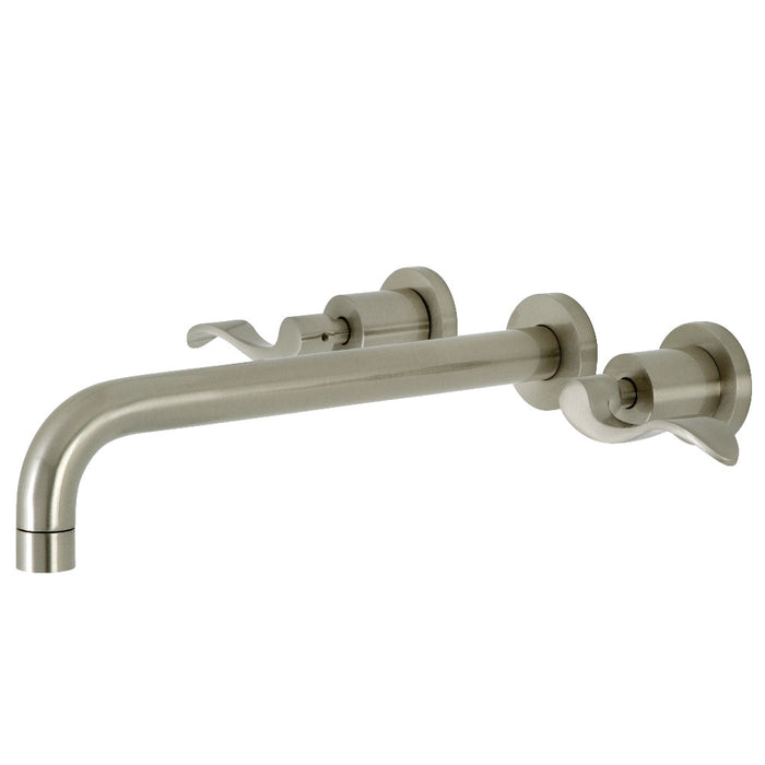 Kingston Brass KS8058DFL NuWave Two-Handle Wall Mount Roman Tub Faucet, Brushed Nickel