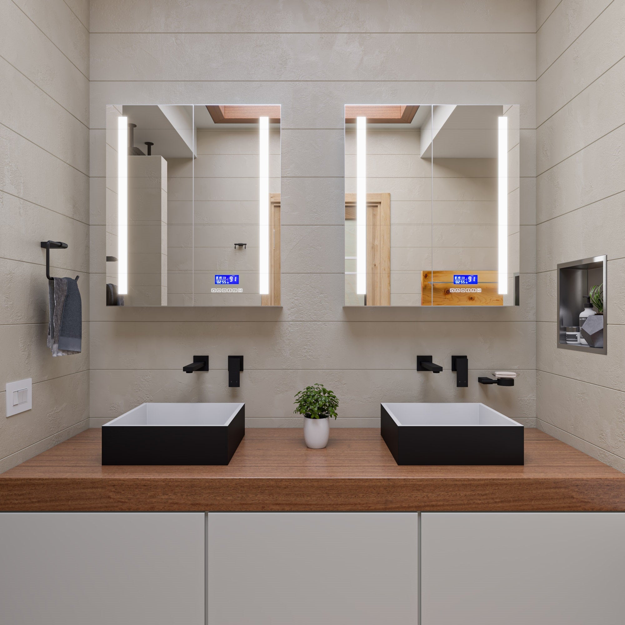ALFI AB1468-BM Black Matte Single Lever Wallmount Bathroom Faucet