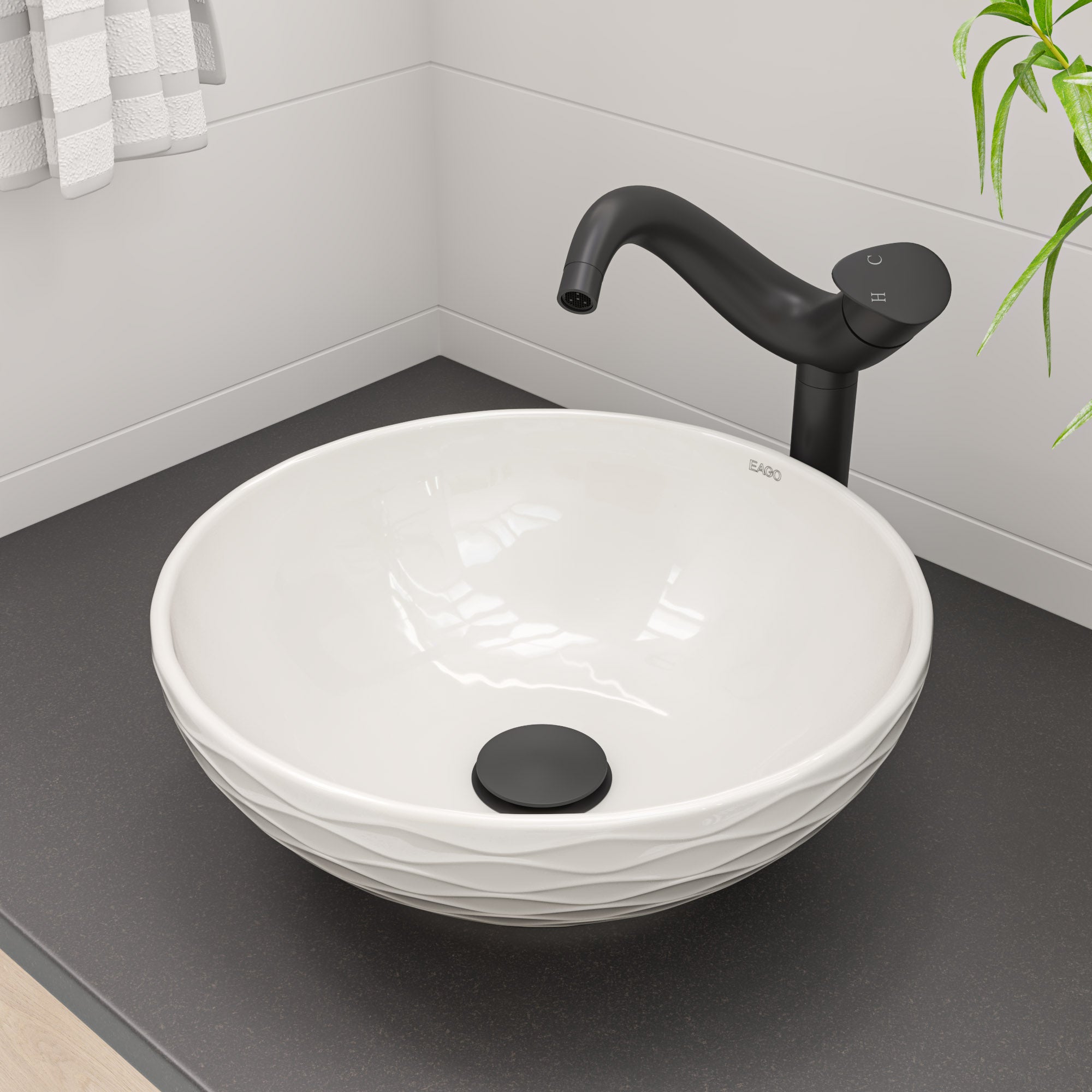 ALFI AB1570-BM Black Matte Tall Wave Single Lever Bathroom Faucet
