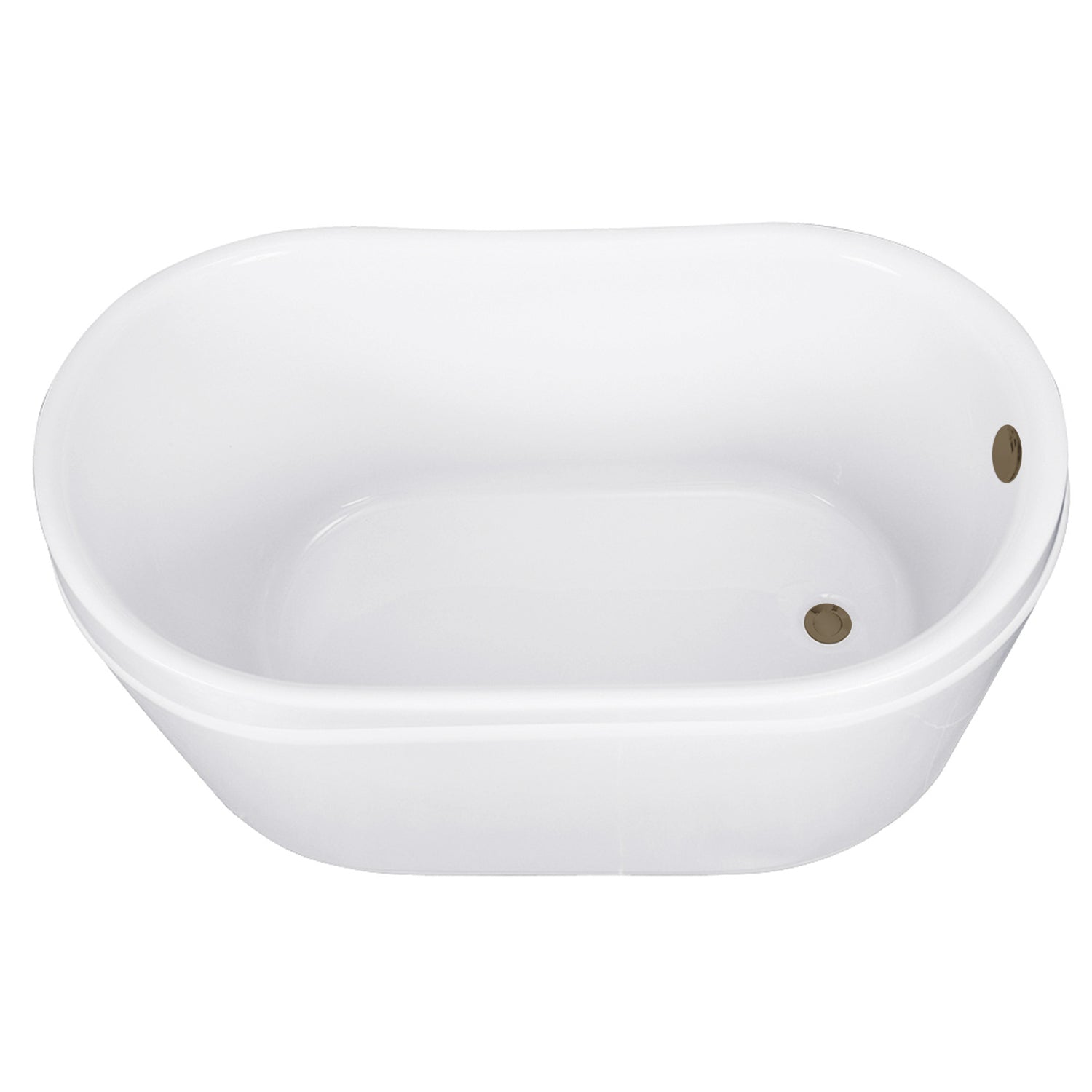 Kingston Brass VTRS522928M3 52" Acrylic Oval Double Slipper Freestanding Tub with Overflow/Drain Assembly, Glossy White/Antique Brass