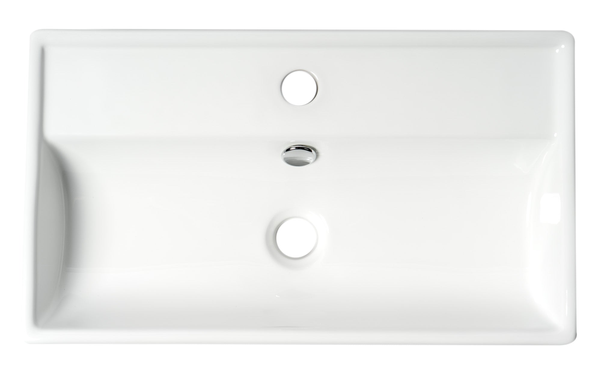 ALFI ABC122 White 22" Rectangular Wall Mounted Ceramic Sink with Faucet Hole
