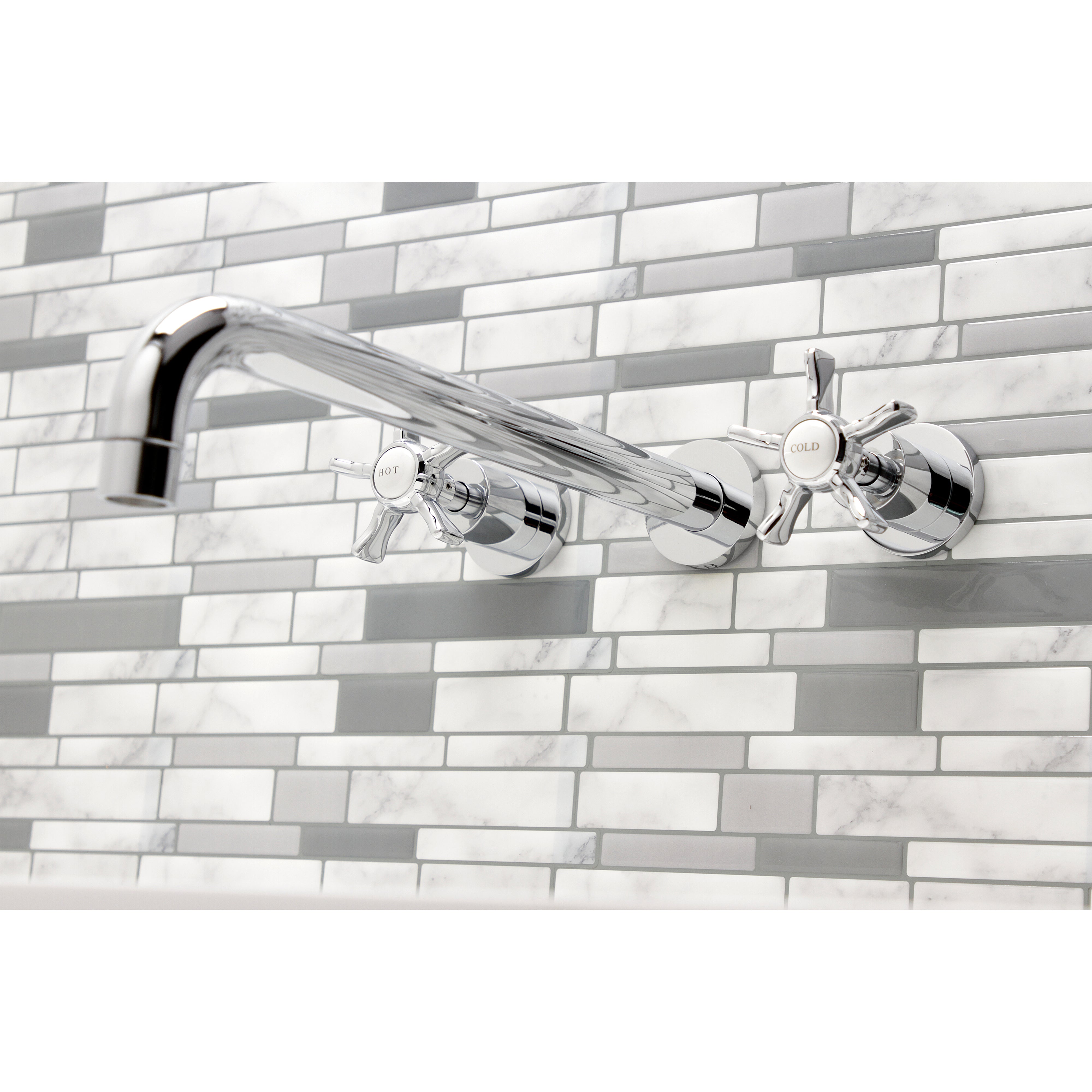 Kingston Brass KS8041NX Hamilton Two-Handle Wall Mount Roman Tub Faucet, Polished Chrome