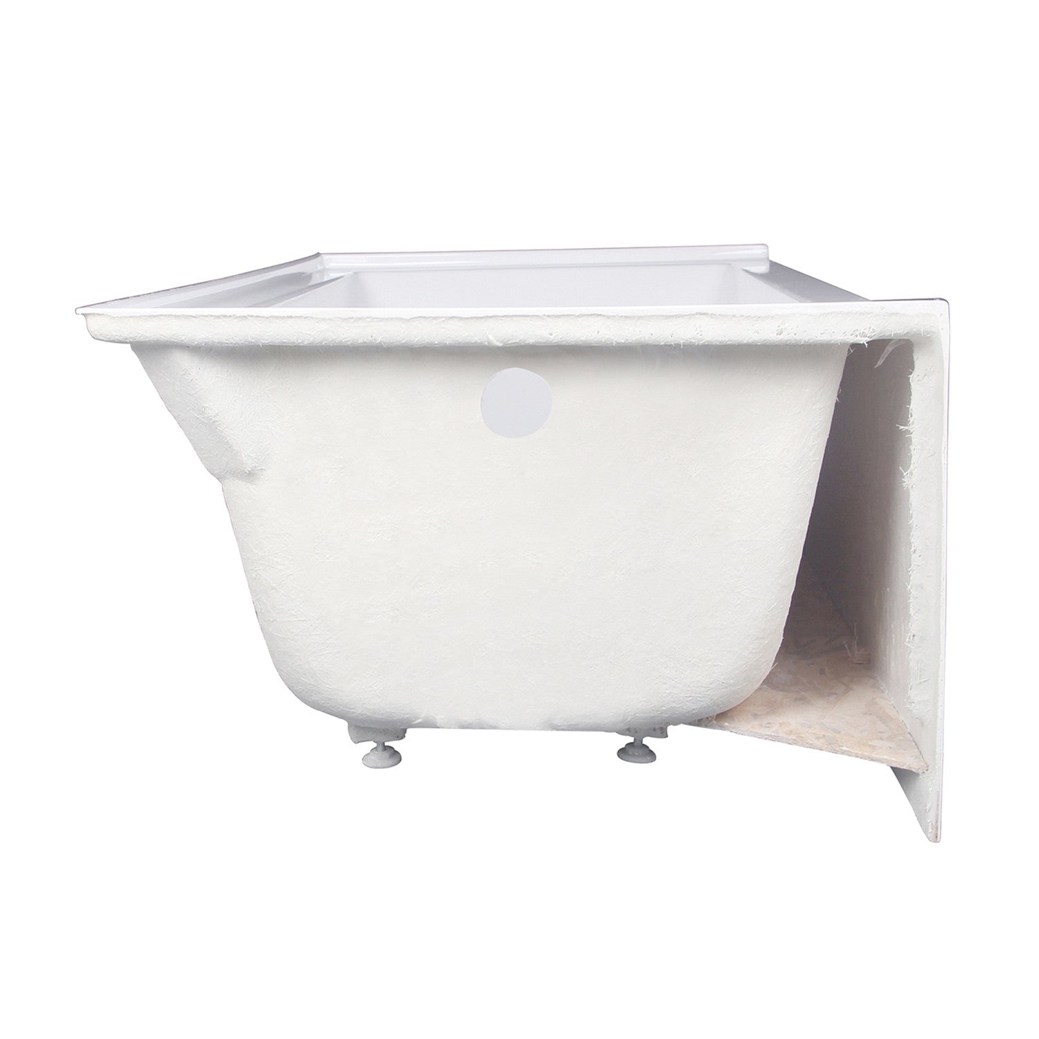 Aqua Eden VTAP663222L 66" Acrylic Rectangular 3-Wall Alcove Tub, Left Hand Drain, Glossy White