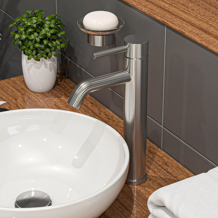 ALFI AB1023-BN Tall Brushed Nickel Single Lever Bathroom Faucet