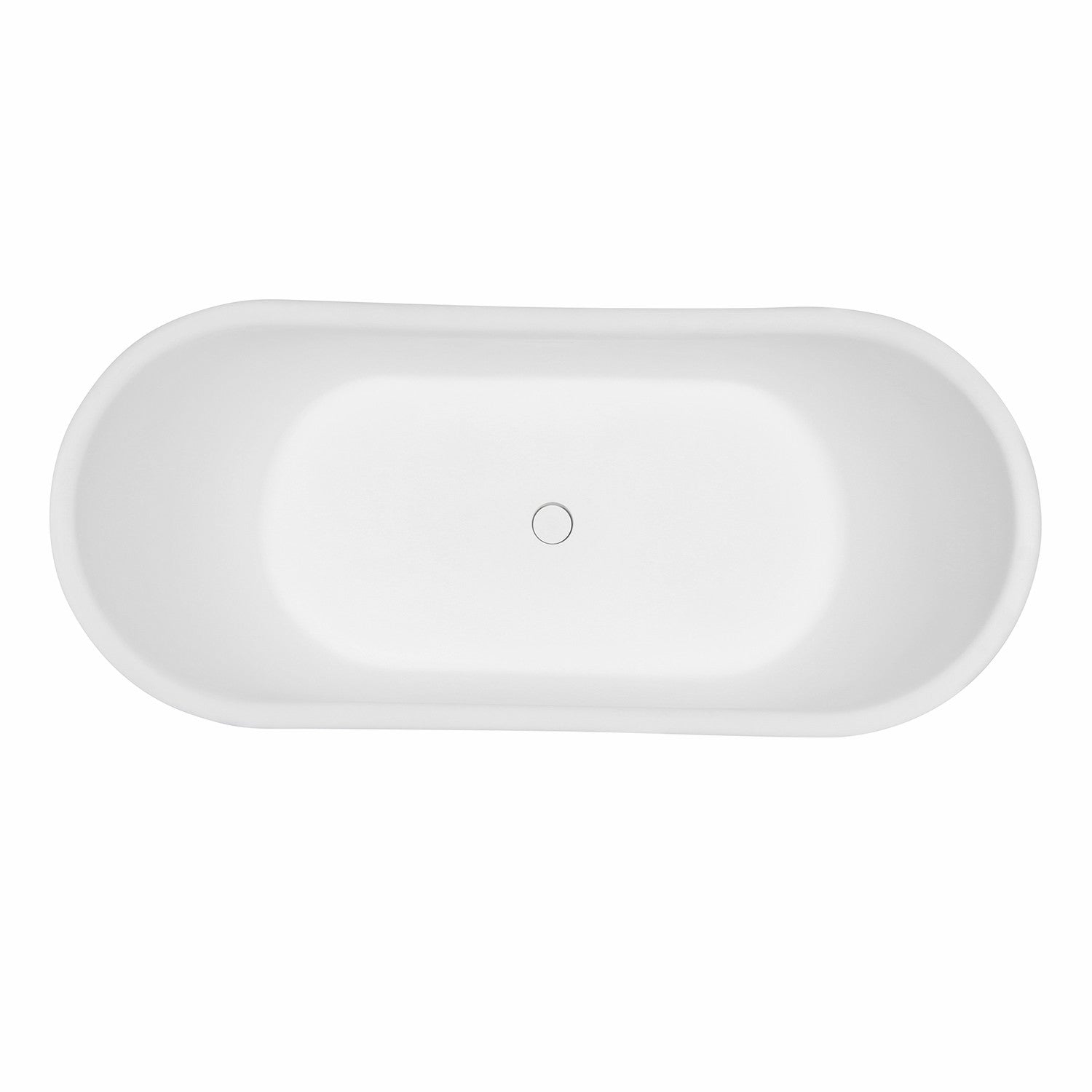 Aqua Eden VRTDS673026WG 67" Solid Surface Oval Double Slipper Pedestal Tub with Drain (No Faucet Drillings), Glossy White/Matte Gray