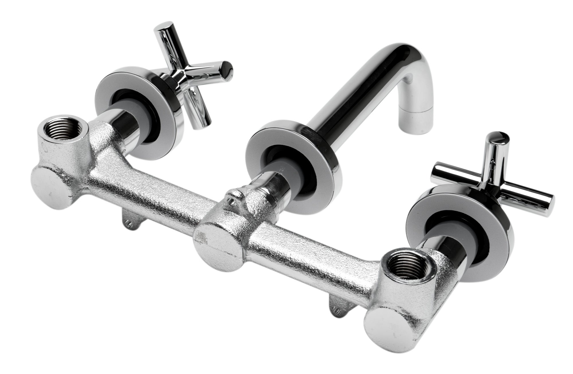 ALFI AB1035-PC Polished Chrome 8" Widespread Wall-Mounted Cross Handle Faucet