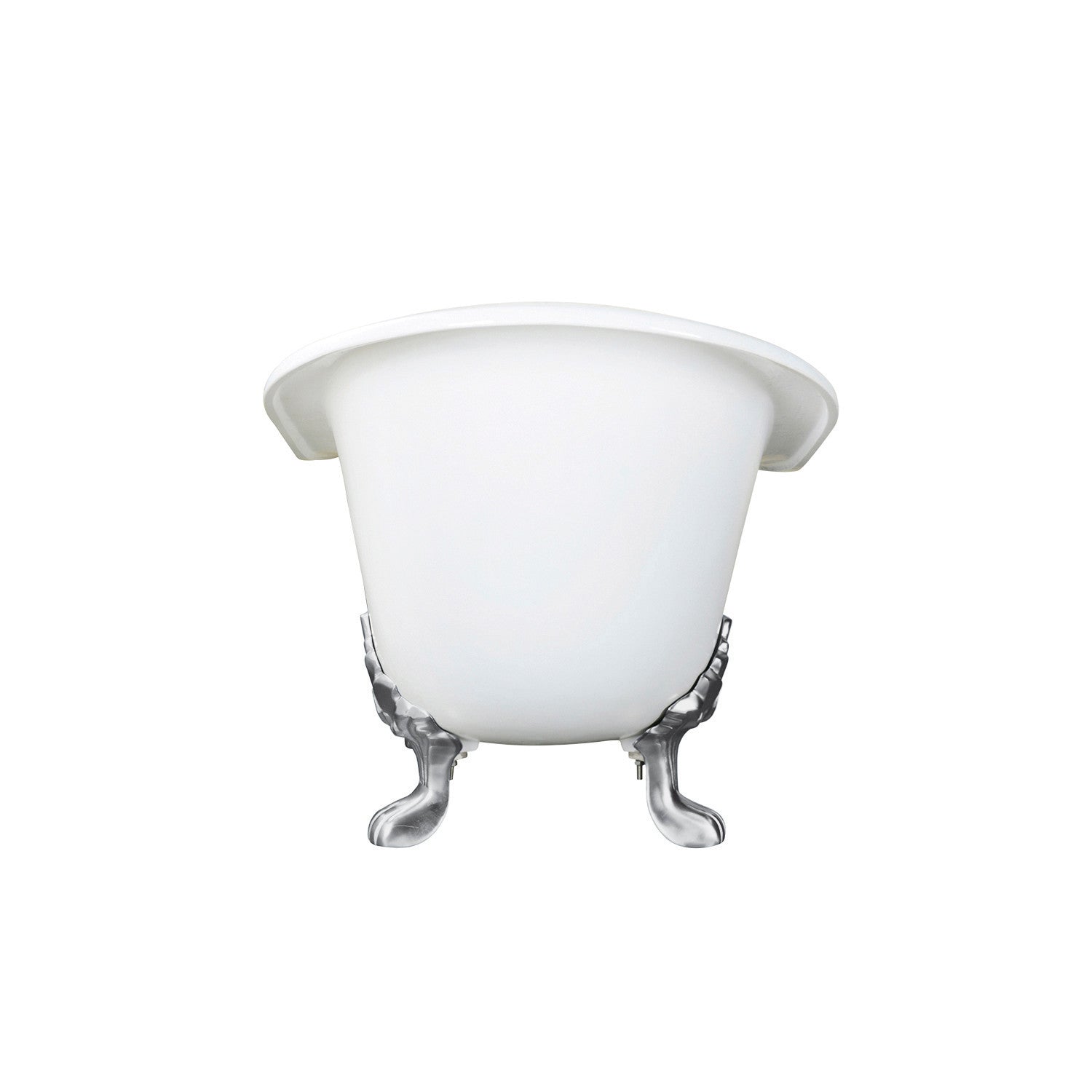 Aqua Eden VCTNDS6130NC1 61" Cast Iron Oval Double Slipper Clawfoot Tub (No Faucet Drillings), White/Polished Chrome