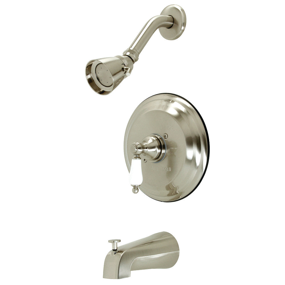 Kingston Brass KB3638PL Restoration Single-Handle Pressure Balanced Tub and Shower Faucet, Brushed Nickel