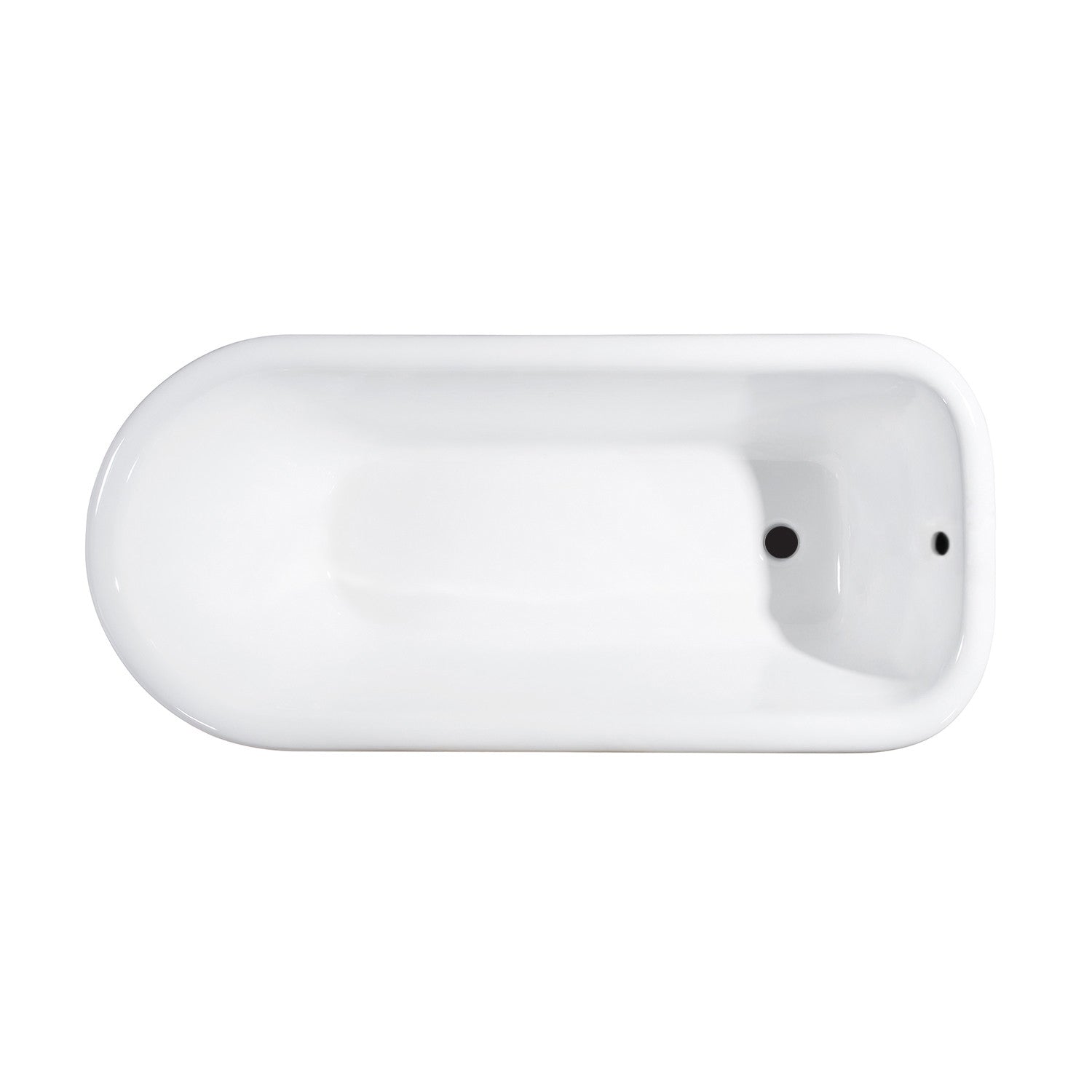 Aqua Eden VCTND543019W1 54" Cast Iron Classic Flat-Rim Roll Top Clawfoot Tub (No Faucet Drillings), White/Polished Chrome