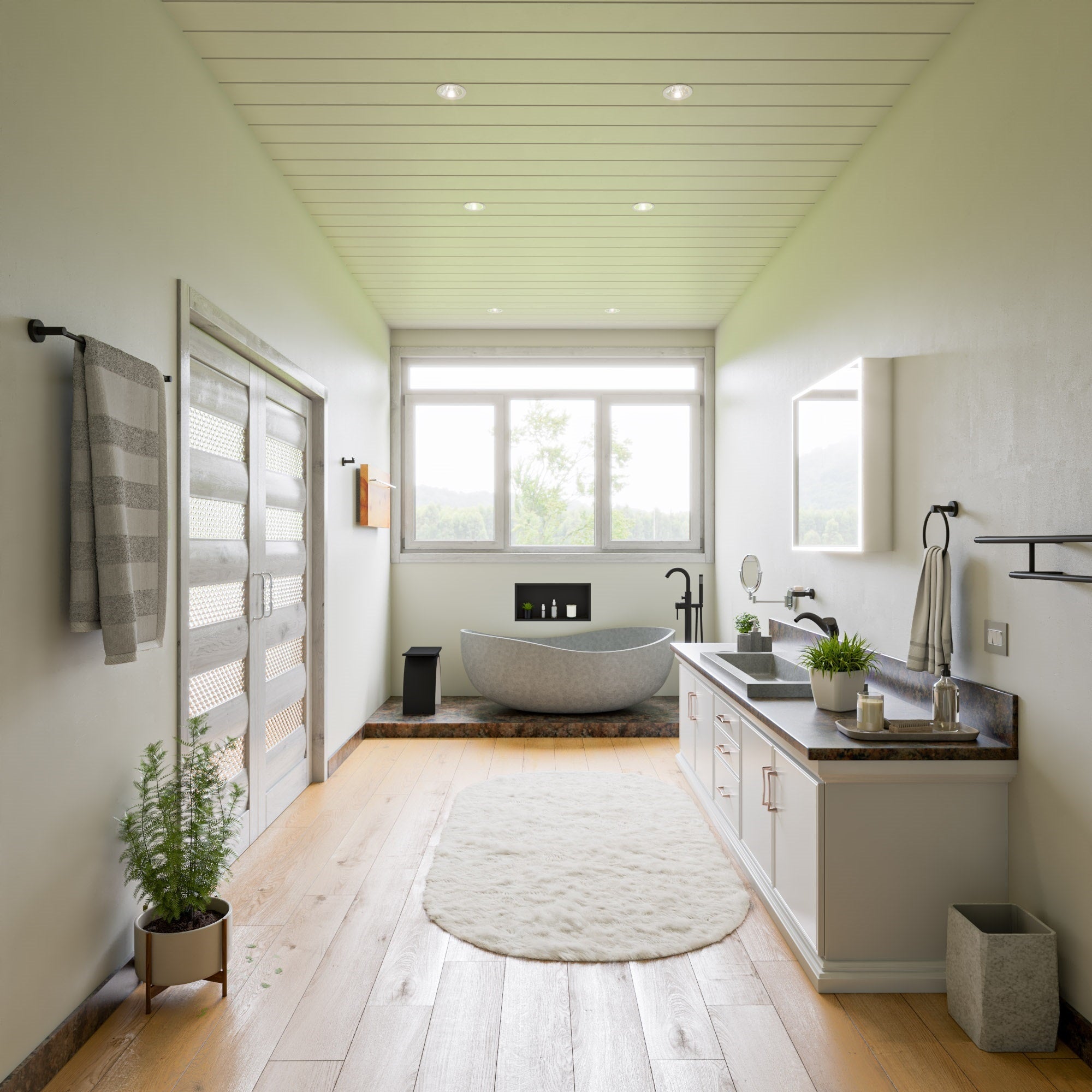 ALFI ABCO63TUB 63" Solid Concrete Gray Matte Oval Bathtub