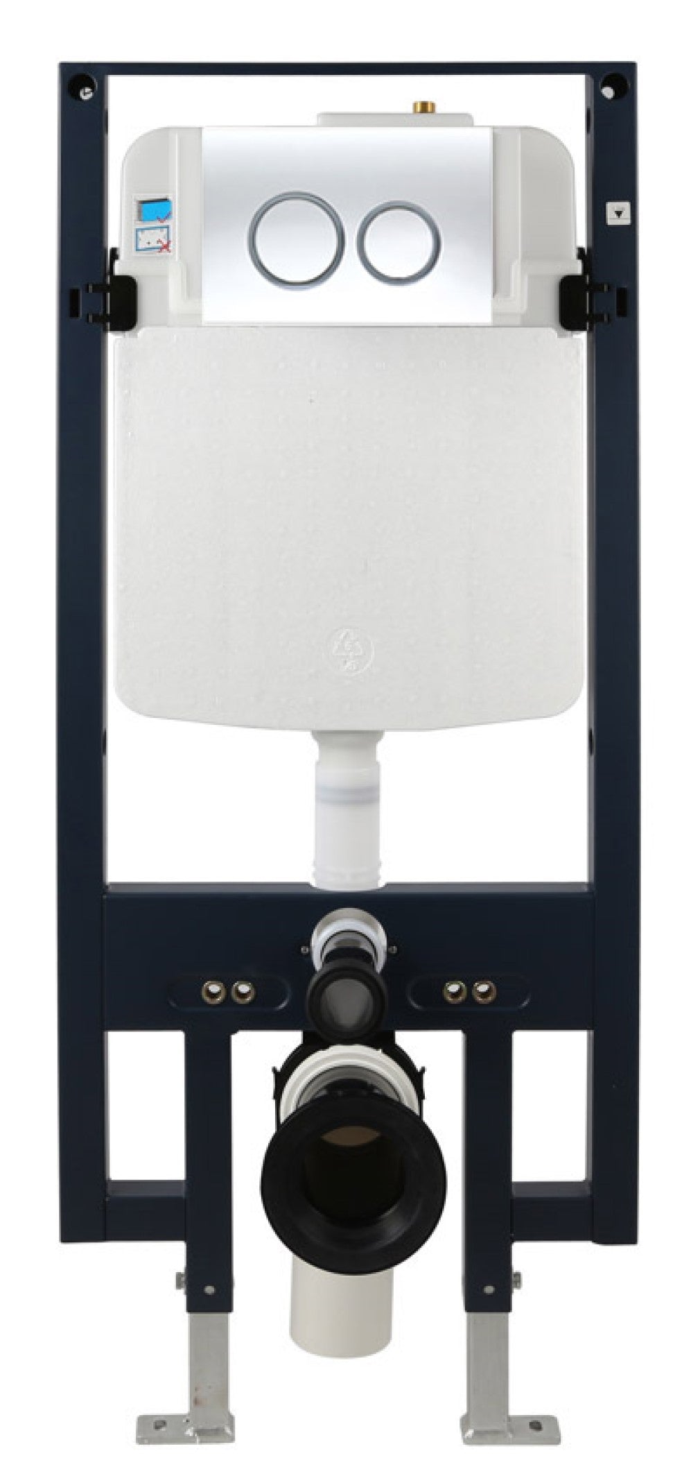 EAGO PWG380-PC Polished Chrome Dual Flush Wall Mounted Toilet Tank Carrier for WD101, WD332, WD333