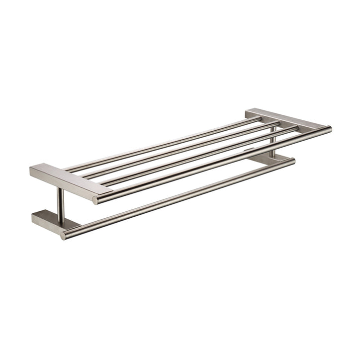 ALFI AB9564-BN Brushed Nickel 26 inch Towel Bar & Shelf Bathroom Accessory