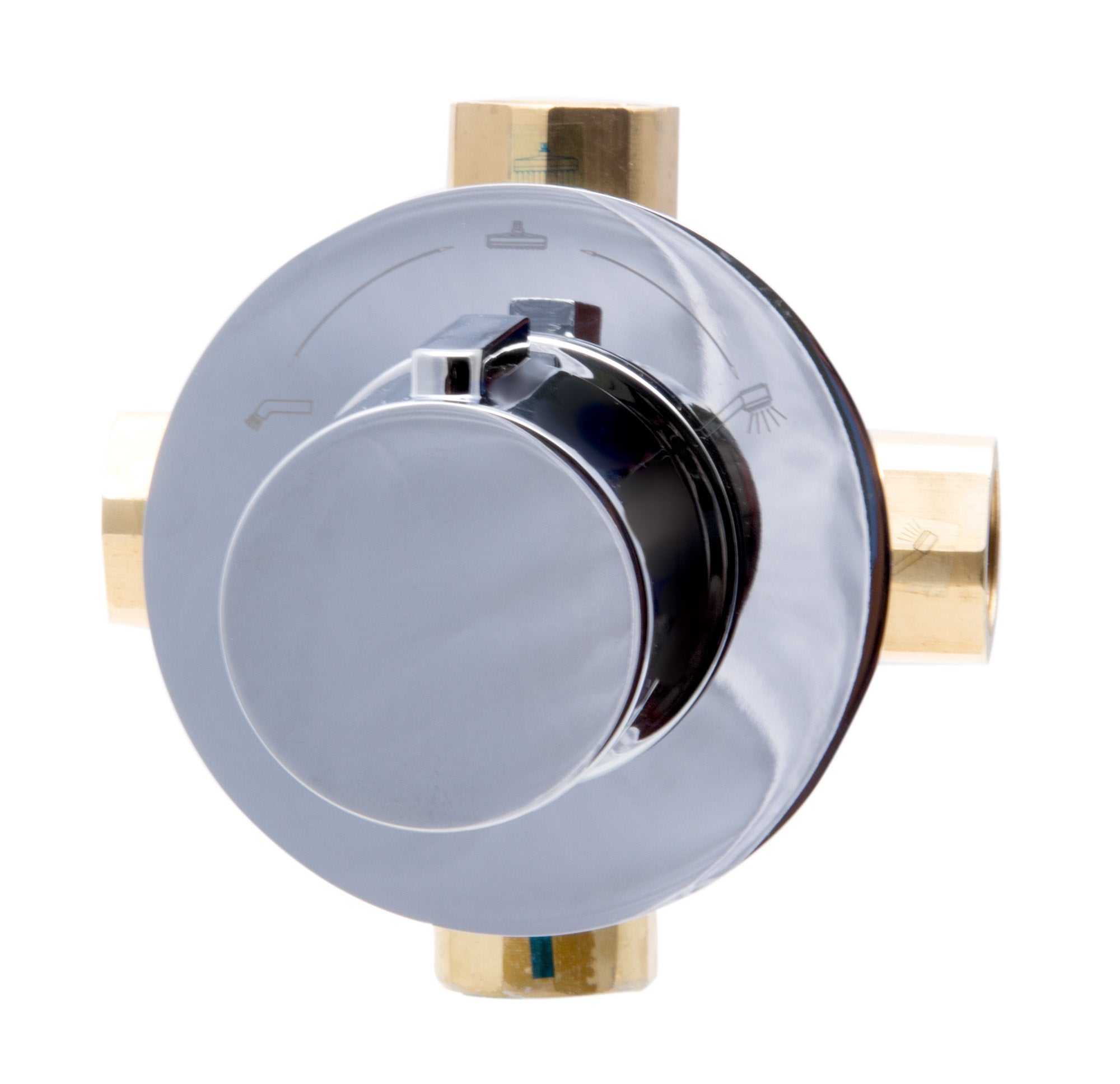 ALFI AB9101-PC Polished Chrome Modern Round 3 Way Shower Diverter