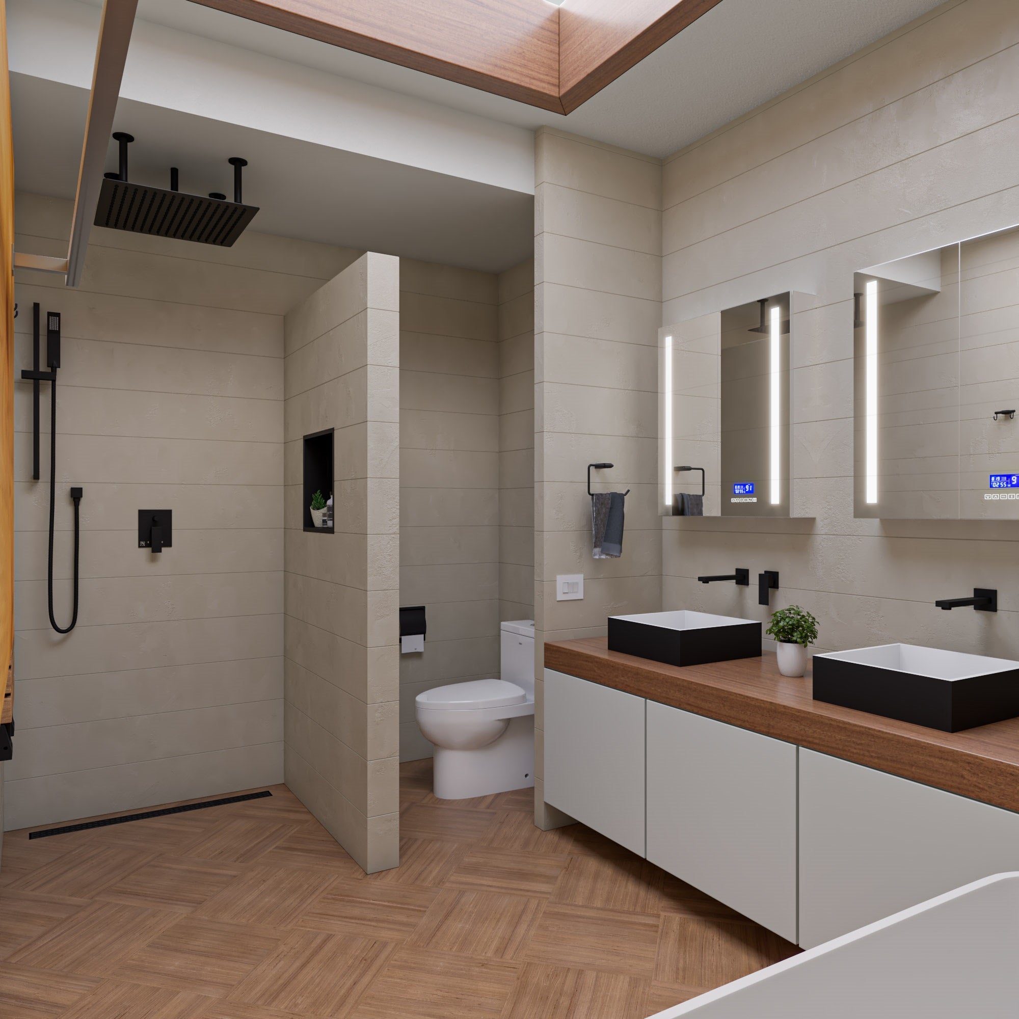 ALFI AB5601-BM Black Matte Shower Valve with Square Lever Handle and Diverter