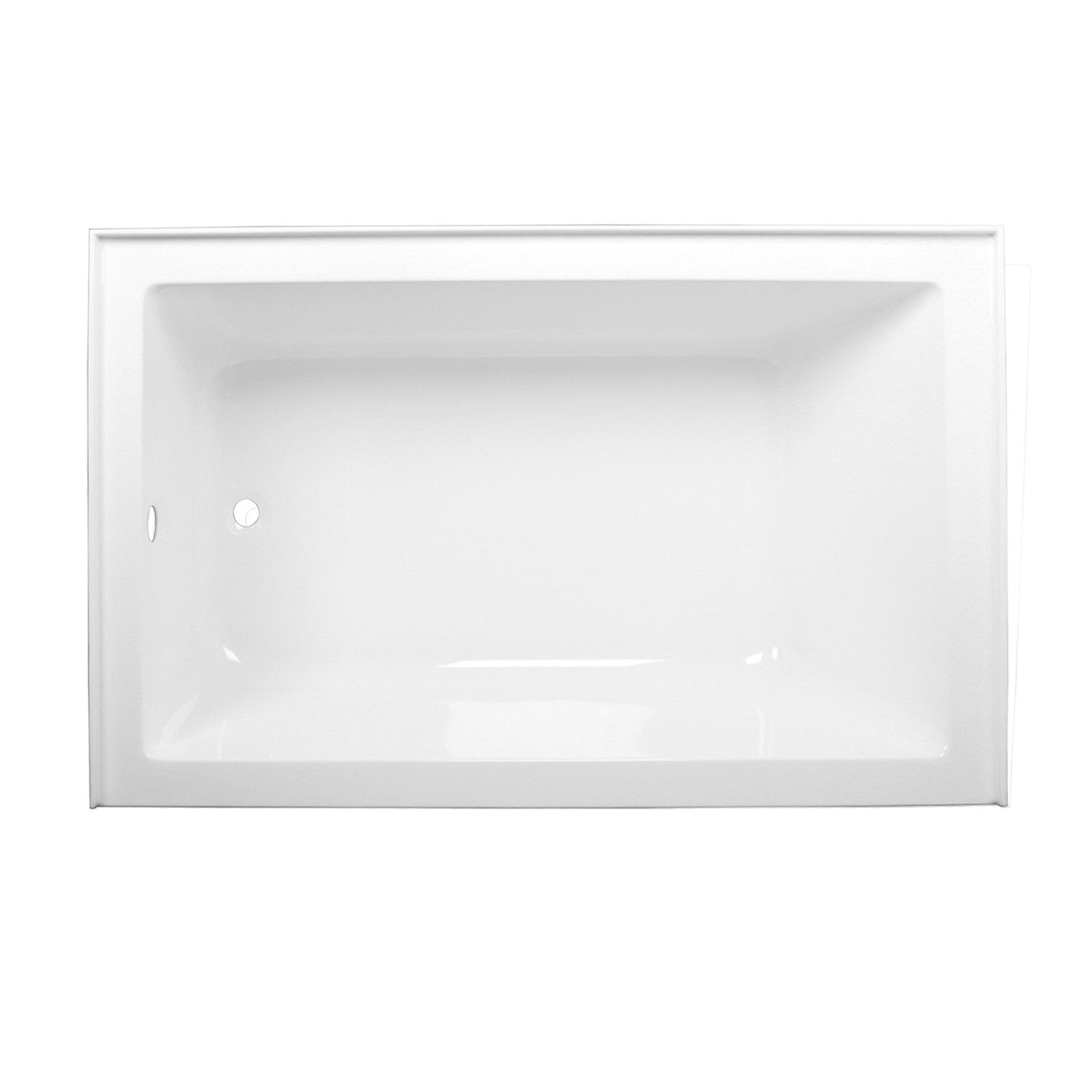 Aqua Eden VTAP603622L 60" Acrylic Rectangular 3-Wall Alcove Tub, Left Hand Drain, Glossy White