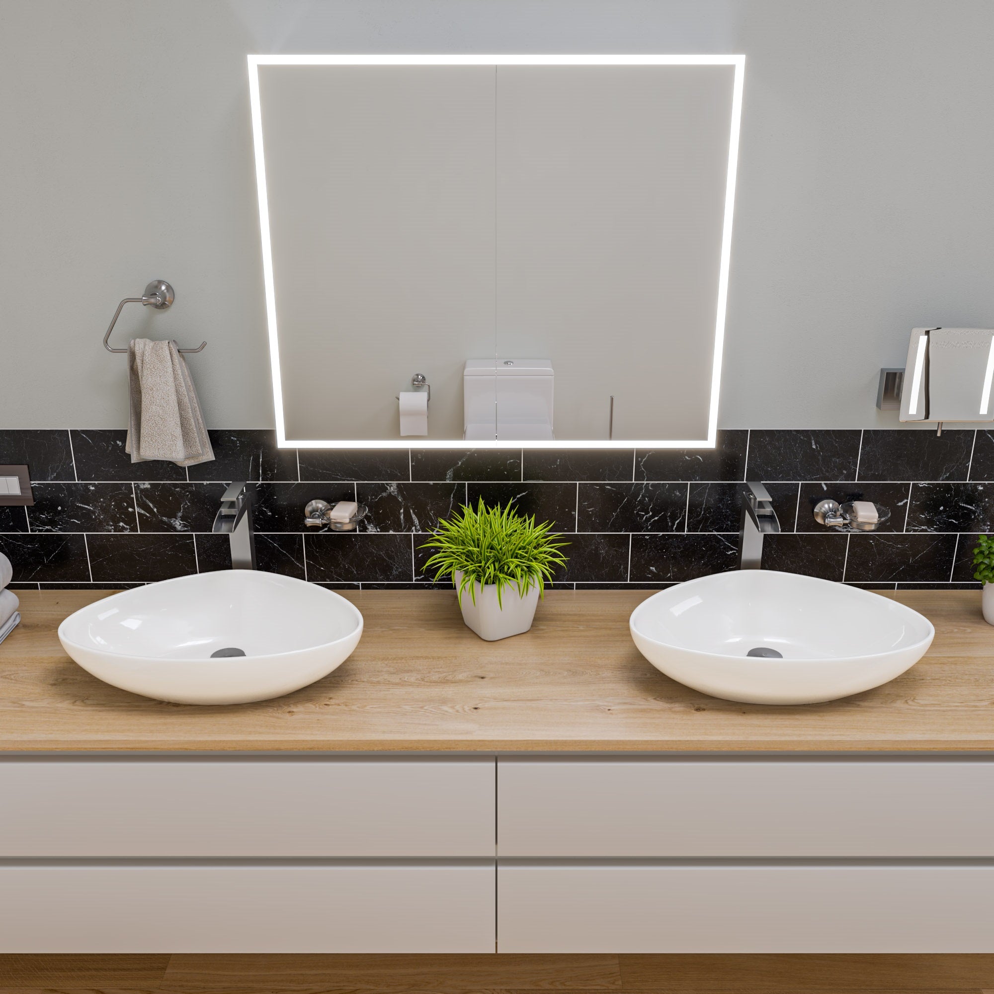 ALFI ABC914 White 23" Fancy Above Mount Ceramic Sink