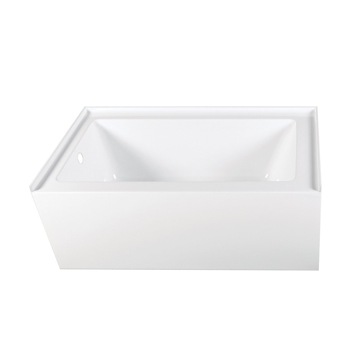 Aqua Eden VTAP603222L 60" Acrylic Rectangular 3-Wall Alcove Tub, Left Hand Drain Hole, Glossy White