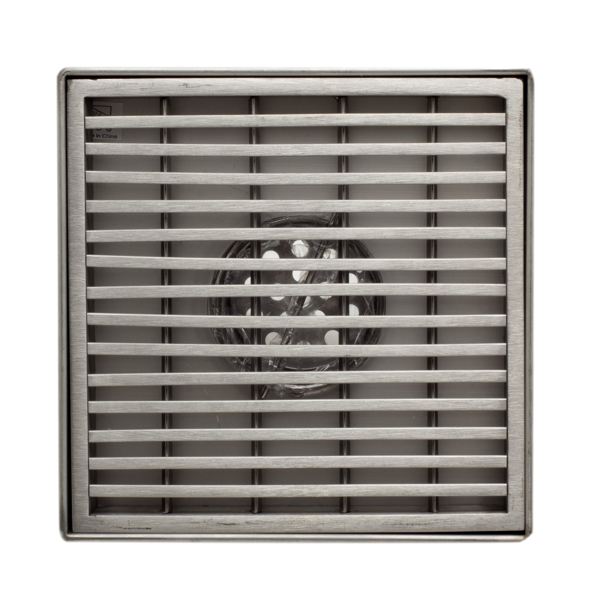 ALFI ABSD55D 5" x 5" Square Stainless Steel Shower Drain with Groove Lines