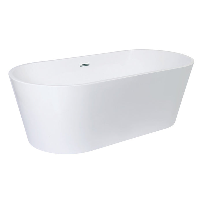 Kingston Brass VTDE713223T 71" Acrylic Oval Double Ended Freestanding Tub with Drain, Glossy White