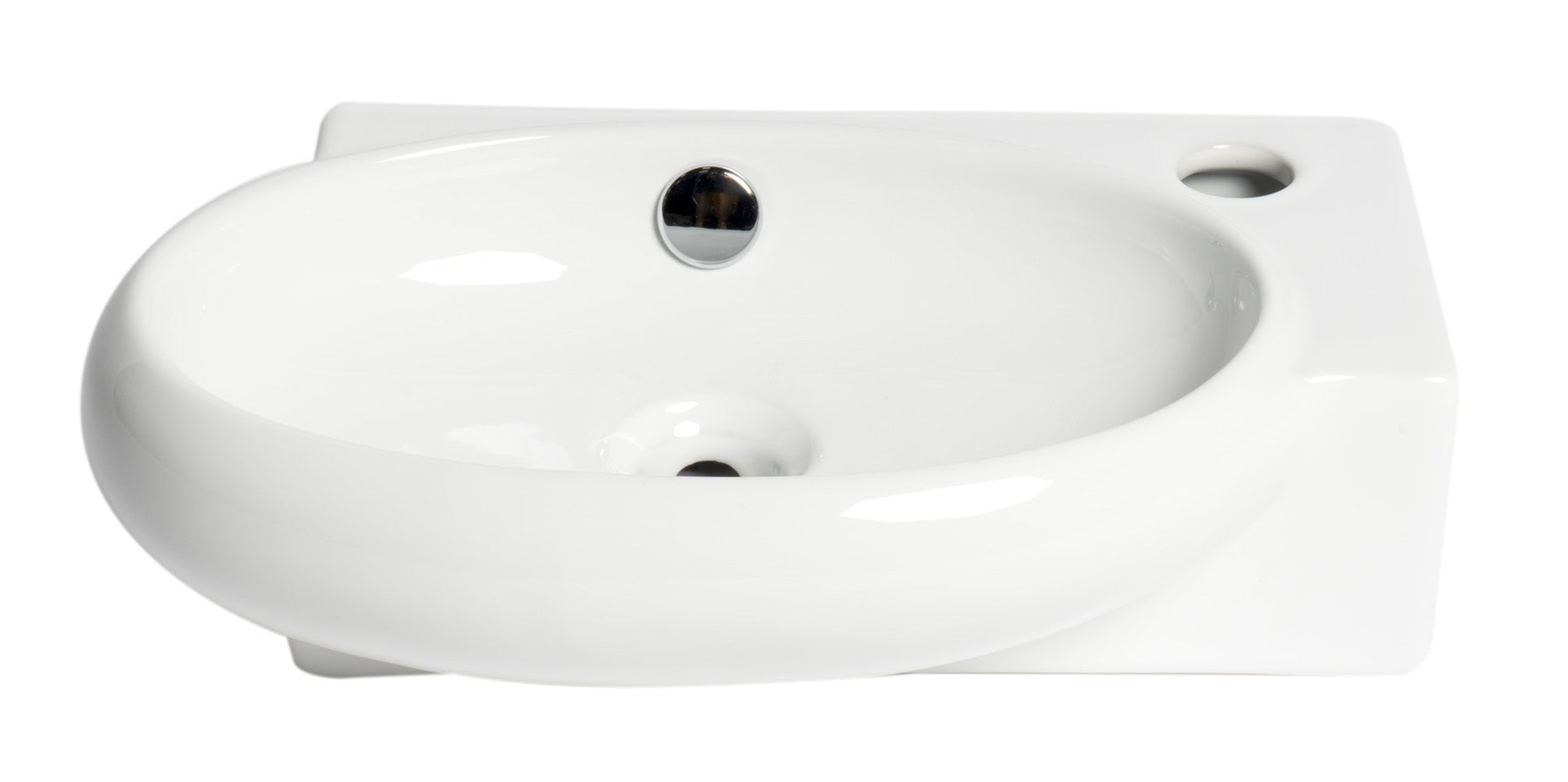 ALFI ABC117 White 17" Small Wall Mounted Ceramic Sink with Faucet Hole
