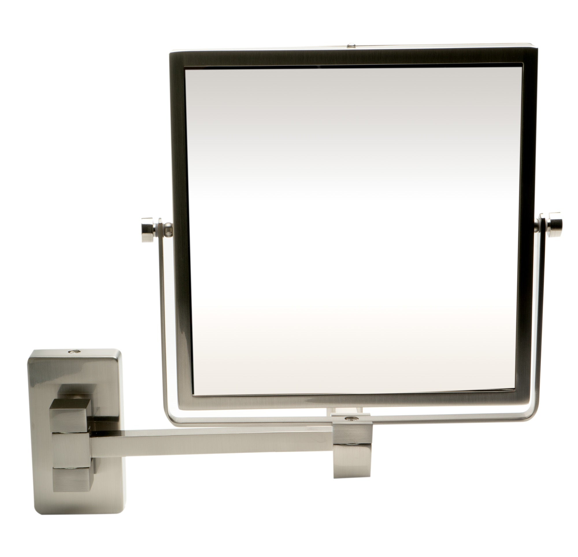 ALFI ABM8WS-BN 8"  Square Wall Mounted 5x Magnify Cosmetic Mirror