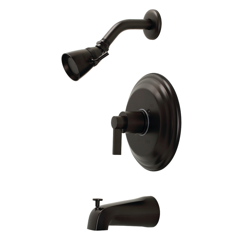 Kingston Brass KB3635NDL NuvoFusion Single-Handle Pressure Balanced Tub and Shower Faucet, Oil Rubbed Bronze