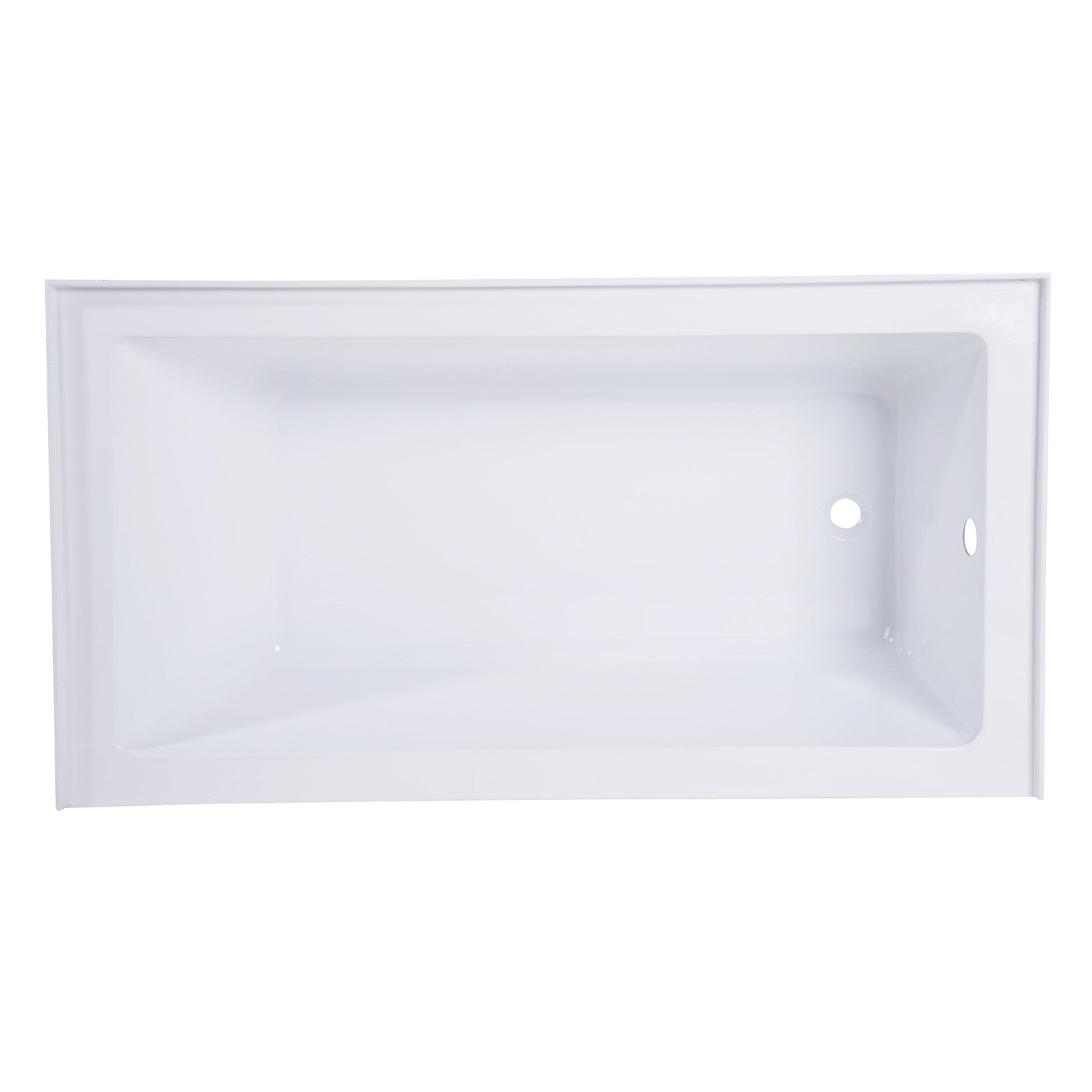 Aqua Eden VTAP543022R 54" Acrylic Rectangular 3-Wall Alcove Tub, Right Hand Drain, Glossy White