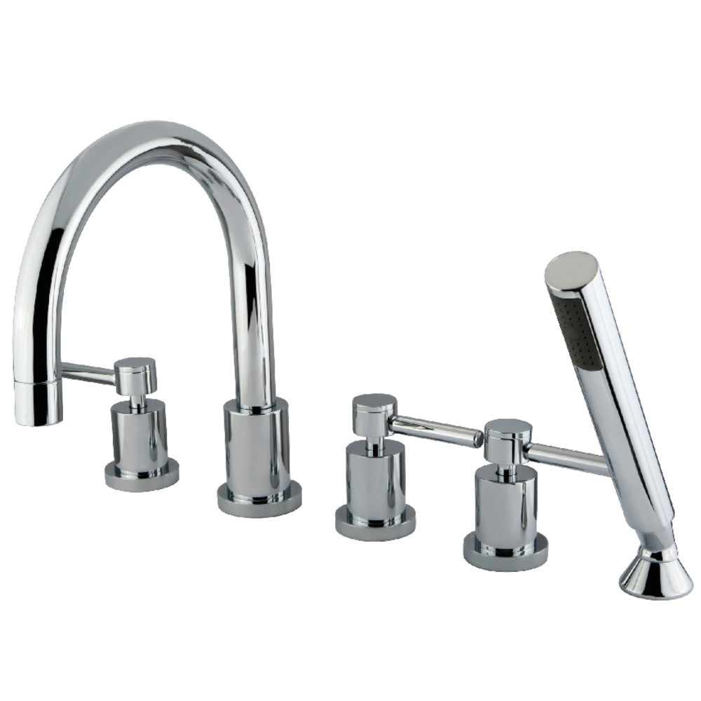 Kingston Brass KS83215DL Concord 5-Piece Roman Tub Faucet with Hand Shower, Polished Chrome
