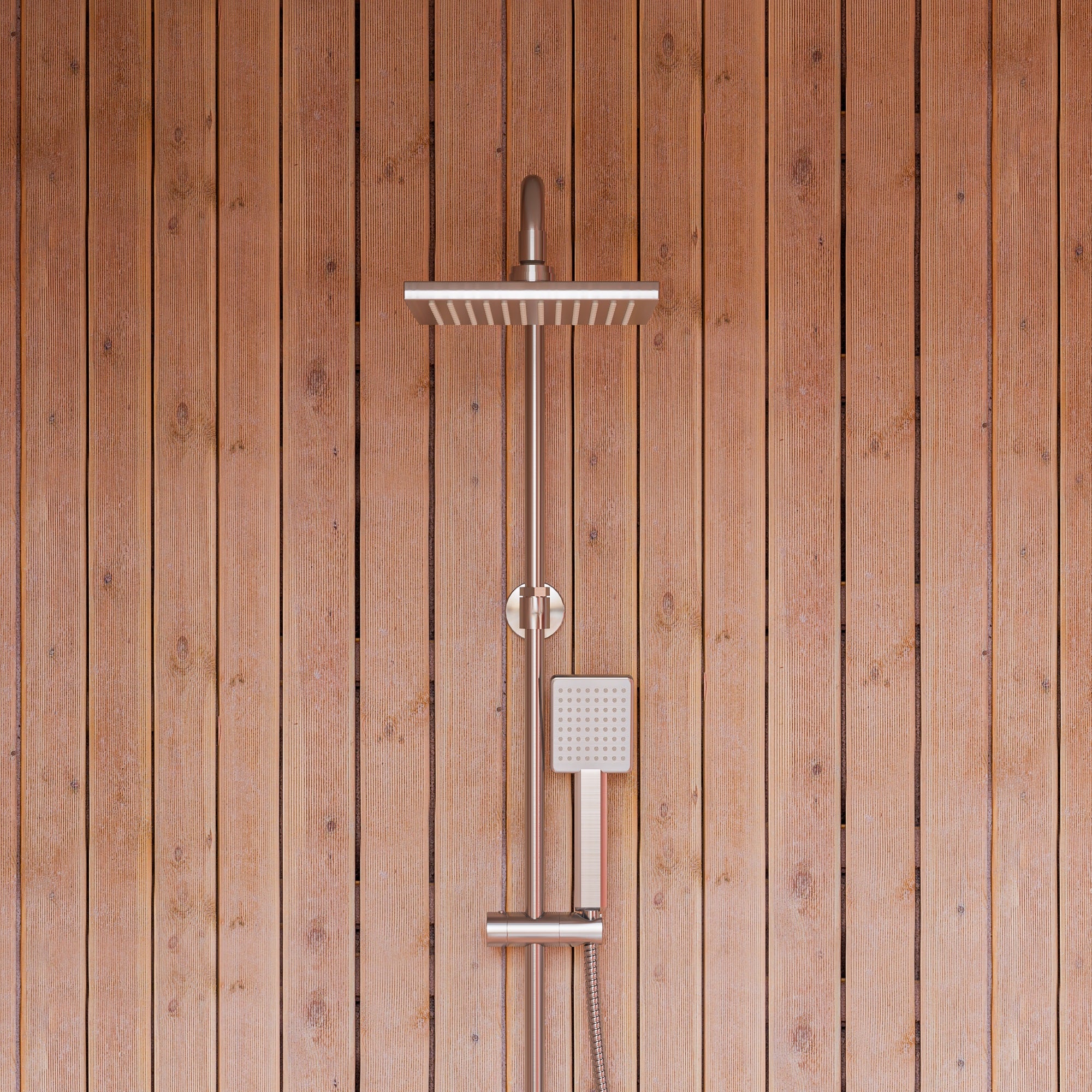 ALFI AB2862-BN Brushed Nickel Square Style Thermostatic Exposed Shower Set