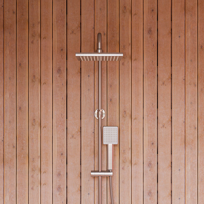 ALFI AB2862-BN Brushed Nickel Square Style Thermostatic Exposed Shower Set