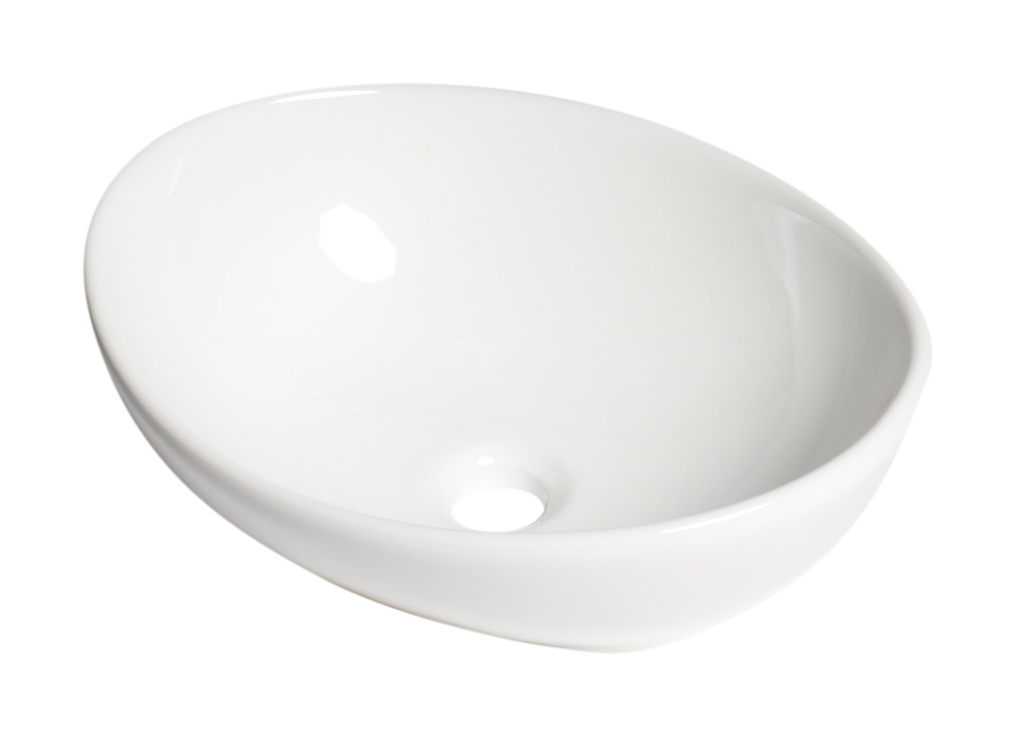 ALFI ABC913 White 16" Egg Shape Above Mount Ceramic Sink