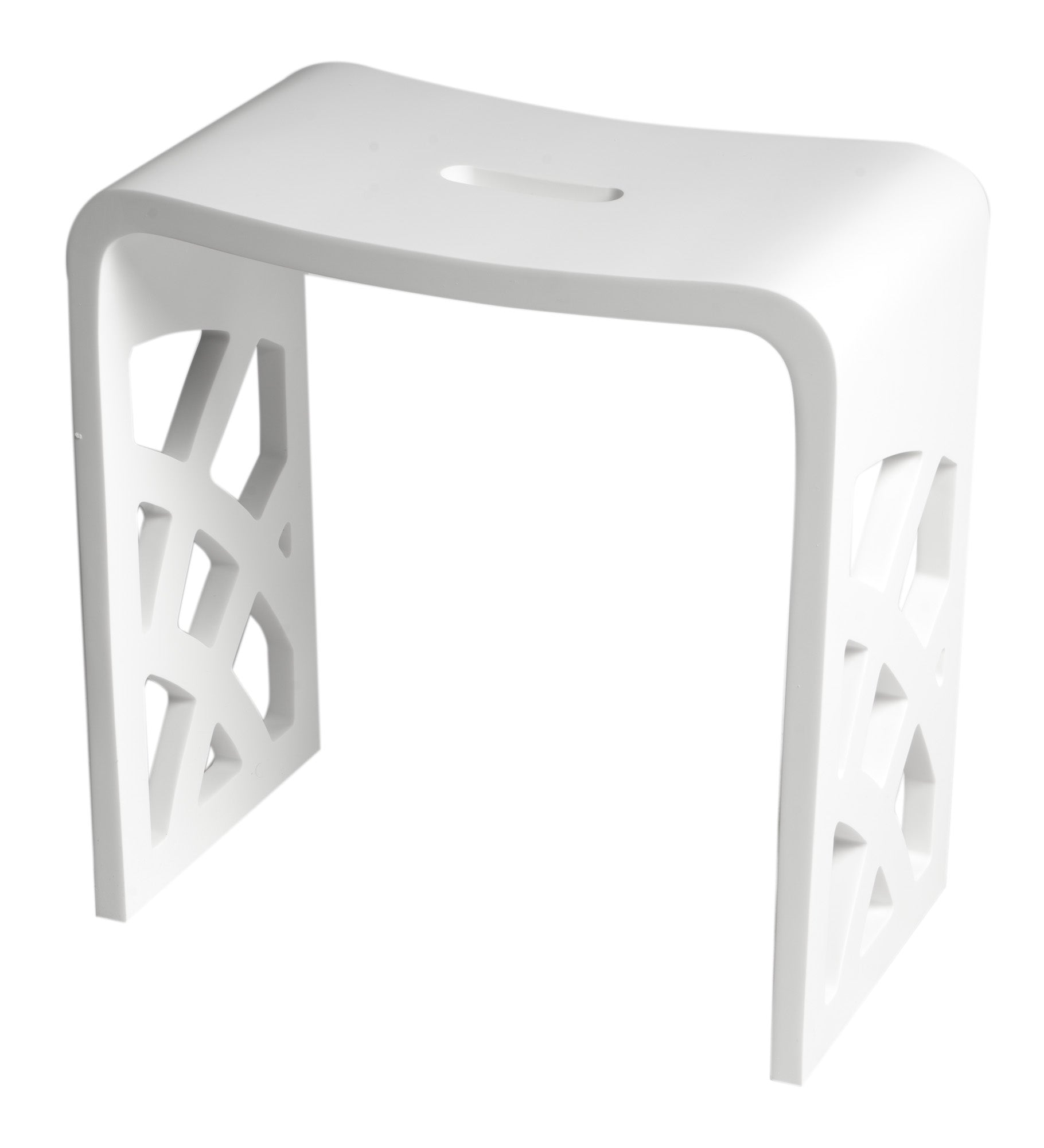 ALFI ABST88 Designer White Matte Solid Surface Resin Bathroom / Shower Stool