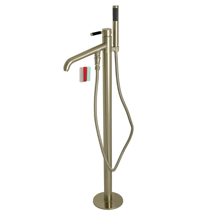 Kingston Brass KS8138DKL Kaiser Freestanding Tub Faucet with Hand Shower, Brushed Nickel