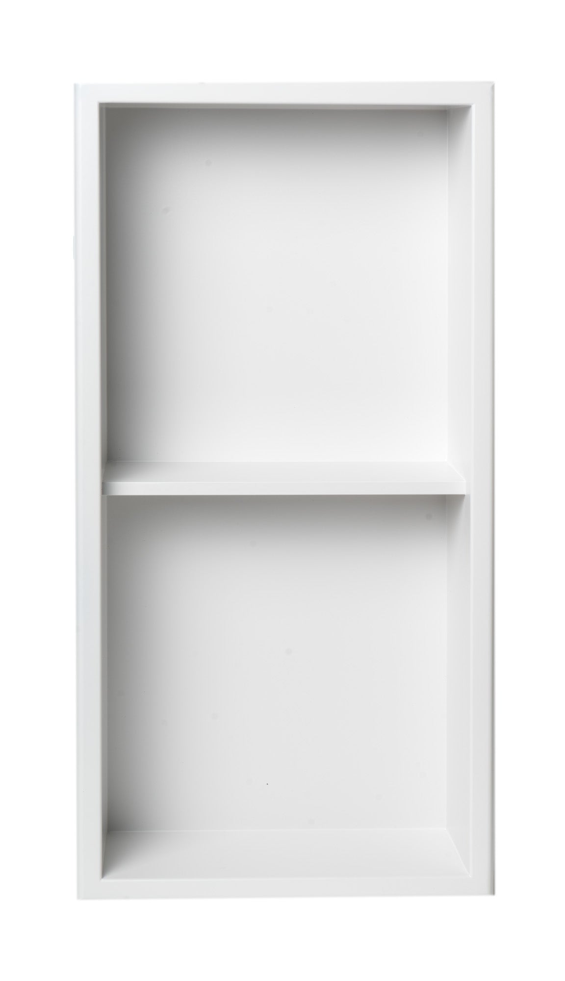 ALFI ABNC1224-W 12 x 24 White Matte Stainless Steel Vertical Double Shelf Bath Shower Niche