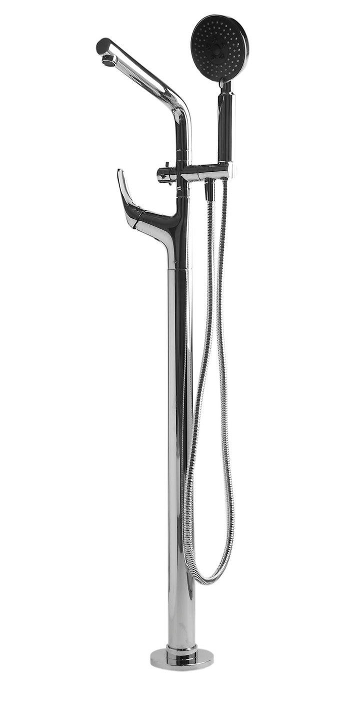 ALFI AB2758-PC Polished Chrome Floor Mounted Tub Filler + Mixer /w additional Hand Held Shower Head