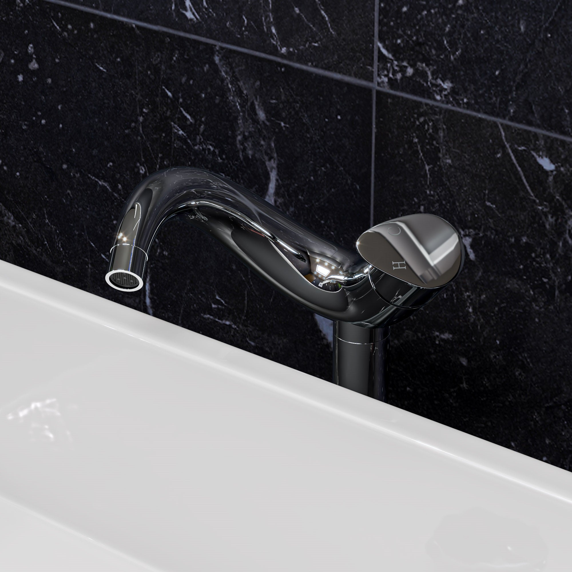 ALFI AB1570-PC Tall Wave Polished Chrome Single Lever Bathroom Faucet