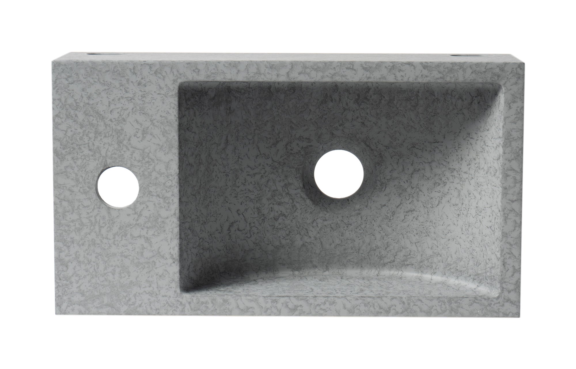 ALFI ABCO108 16" Small Rectangular Solid Concrete Gray Matte Wall Mounted Bathroom Sink