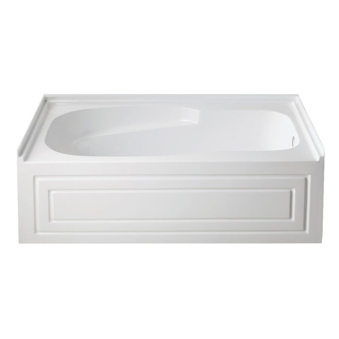 Aqua Eden VTAM6031R21B 60" Acrylic Rectangular 3-Wall Alcove Tub with Armrests and Anti-Skid Surface, Right Hand Drain, Glossy White
