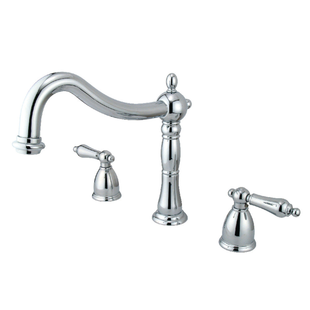 Kingston Brass KS1341AL Heritage Two-Handle Deck Mount Roman Tub Faucet, Polished Chrome