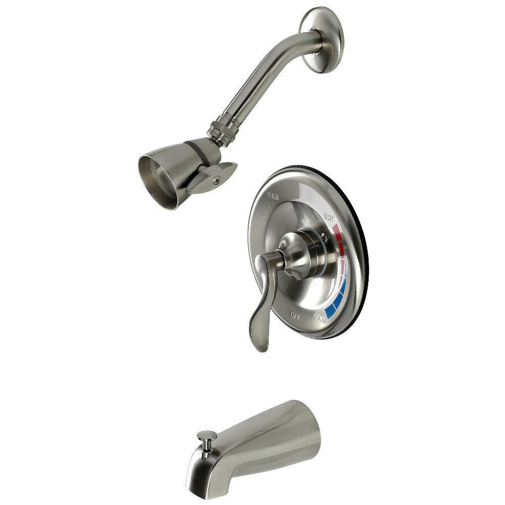 Kingston Brass KB8638DFL NuWave Single-Handle Pressure Balanced Tub and Shower Faucet, Brushed Nickel