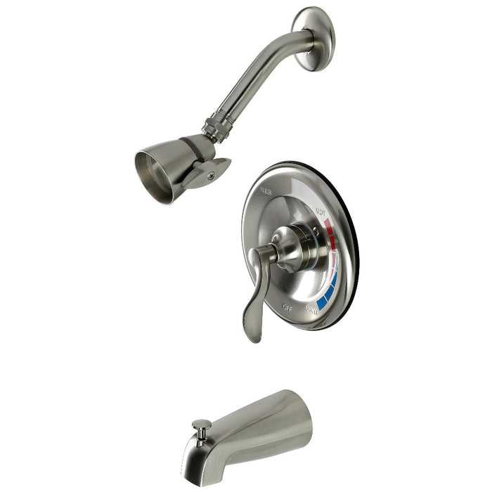 Kingston Brass KB8638DFL NuWave Single-Handle Pressure Balanced Tub and Shower Faucet, Brushed Nickel