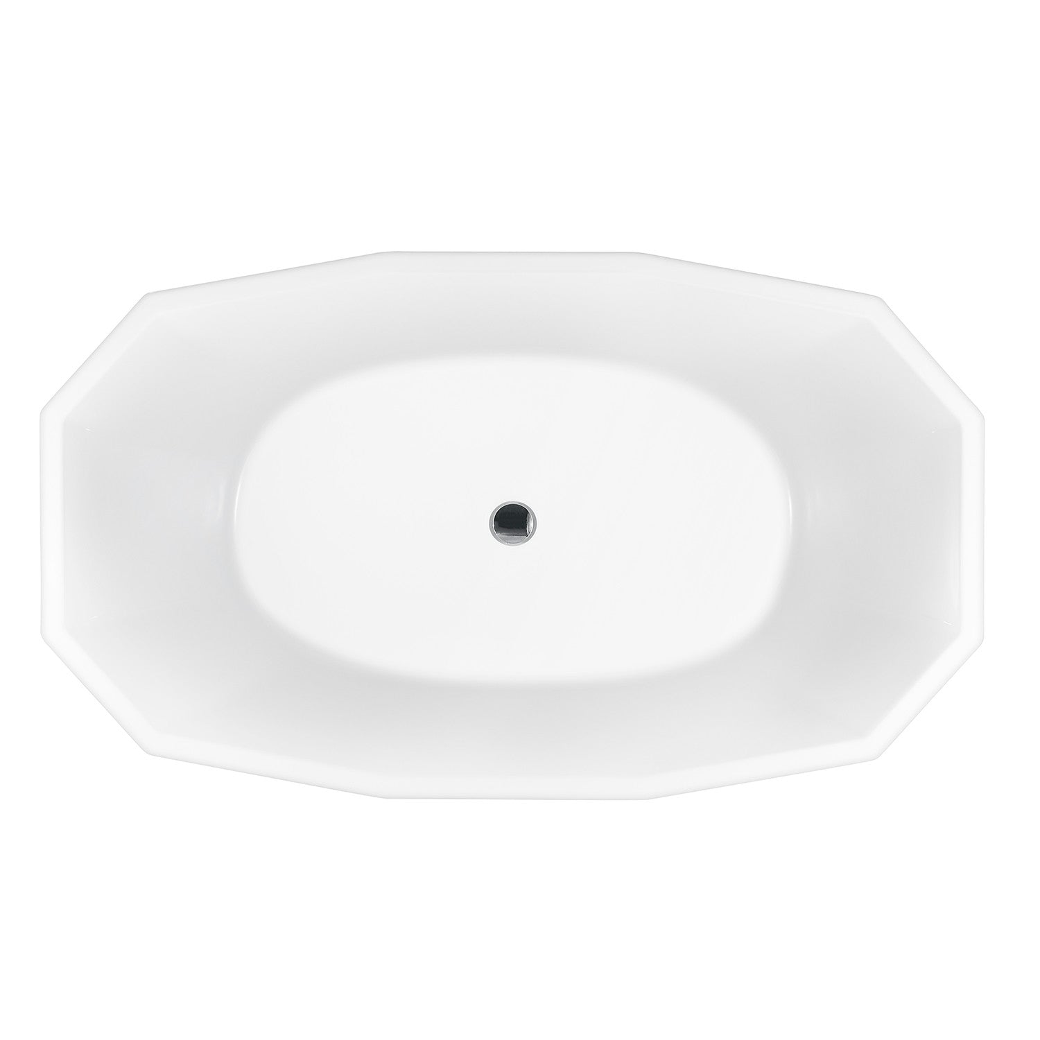 Kingston Brass VTSQ513024 51" Acrylic Oval Double Ended Freestanding Tub with Drain, Glossy White