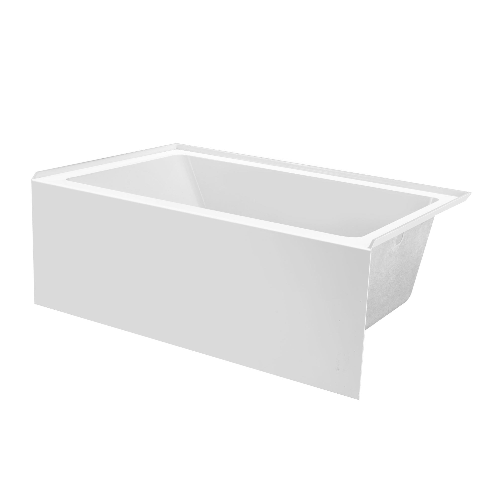 Aqua Eden VTAP5436R22 54" Acrylic Rectangular 3-Wall Alcove Tub, Right Hand Drain, Glossy White