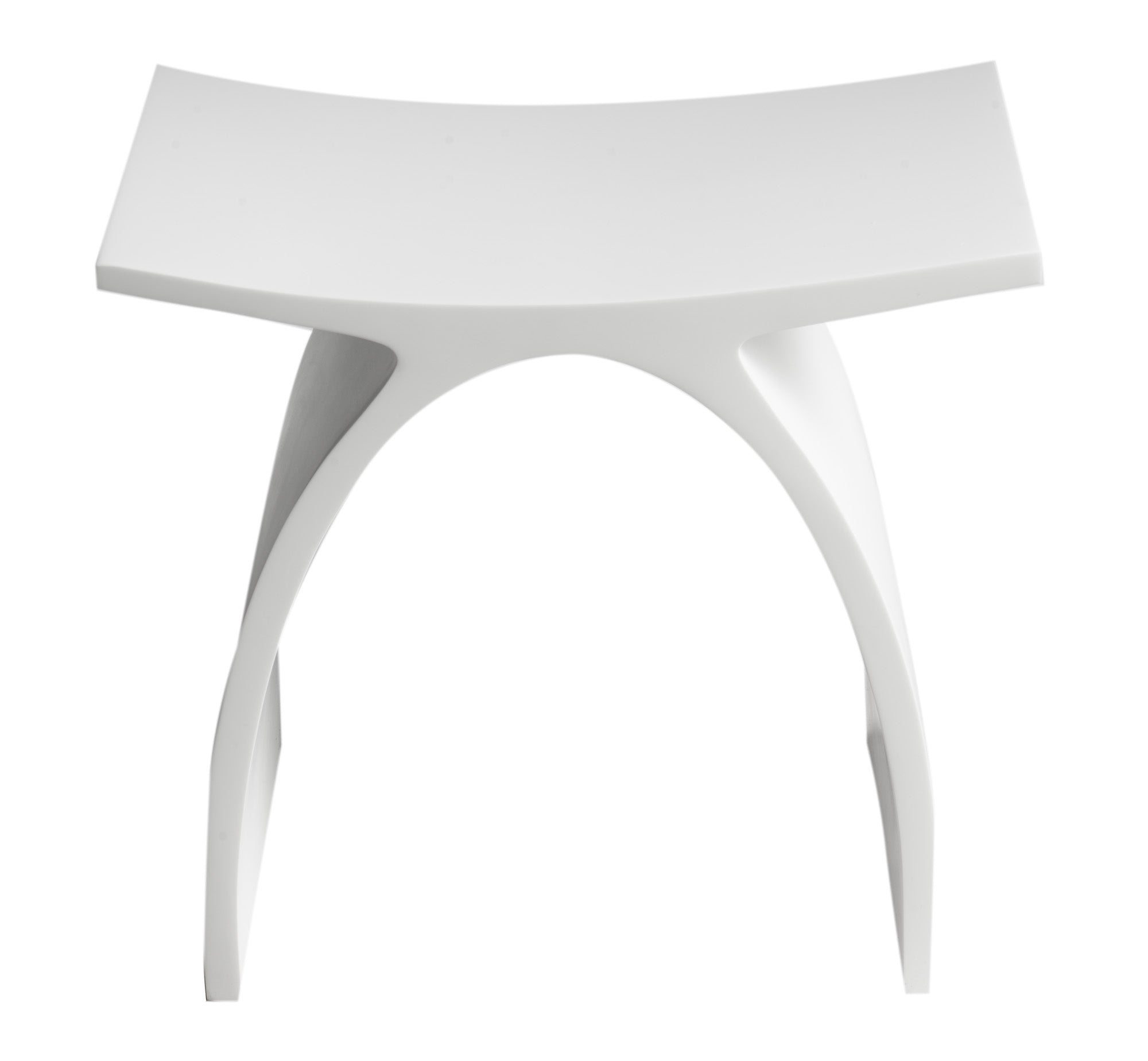 ALFI ABST77 Arched White Matte Solid Surface Resin Bathroom / Shower Stool